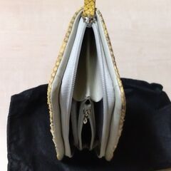 【未使用品】蛇本皮・長財布（イエロー）の画像