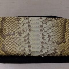 【未使用品】蛇本皮・長財布（イエロー）の画像