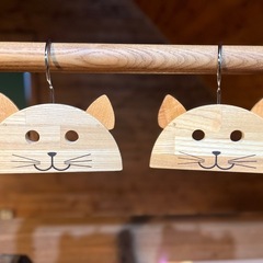  可愛い
🐱型木製ハンガー　セット