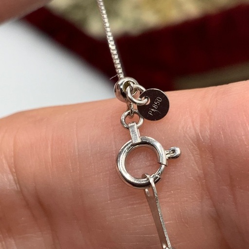 ダイヤモンド　パール　ネックレス　Pt850 pt900 3.8g 約45cm アジャスター付