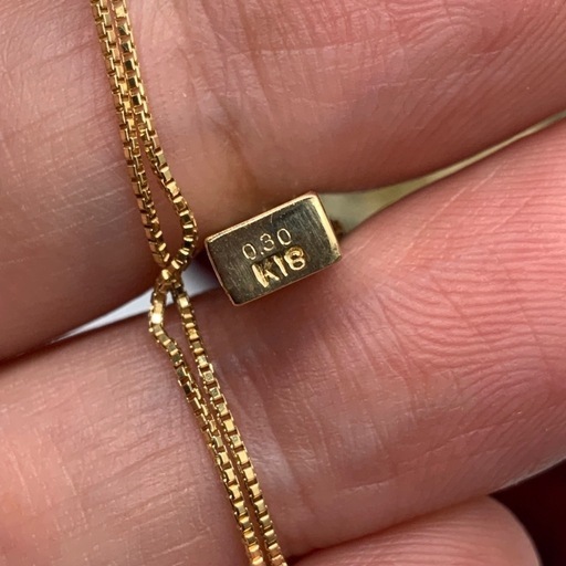 K18 ダイヤモンド　ネックレス　3.7g 約40cm 0.3ct