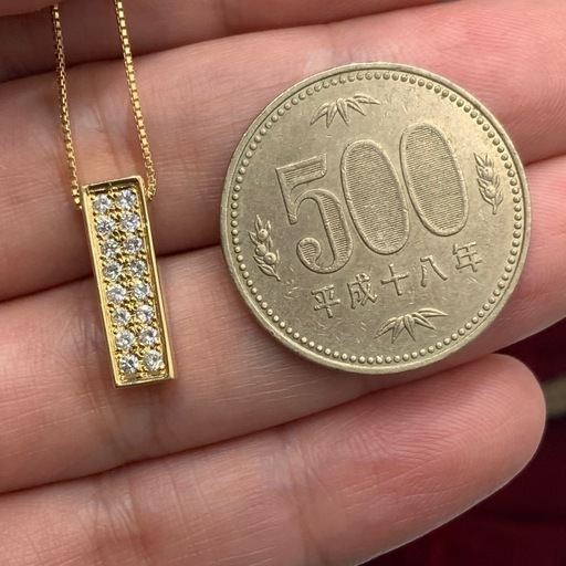 K18 ダイヤモンド　ネックレス　3.7g 約40cm 0.3ct