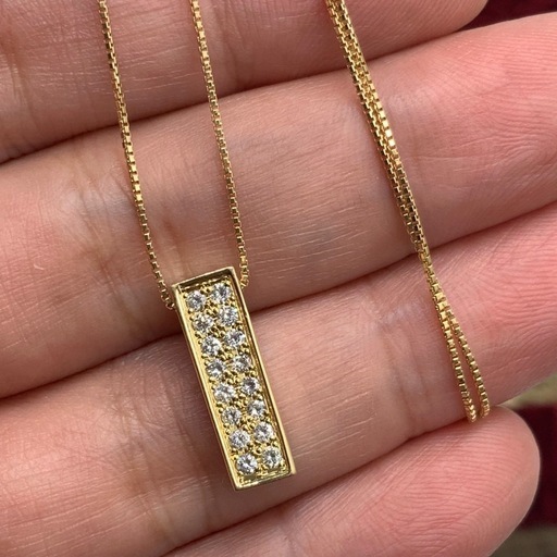 K18 ダイヤモンド　ネックレス　3.7g 約40cm 0.3ct