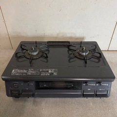 【829】カセットコンロ 2バーナー グリル付き 黒