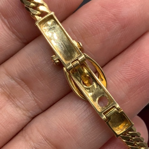 K18 6面ダブル　ブレスレット　ダイヤベルト　17.1g 二段階調節