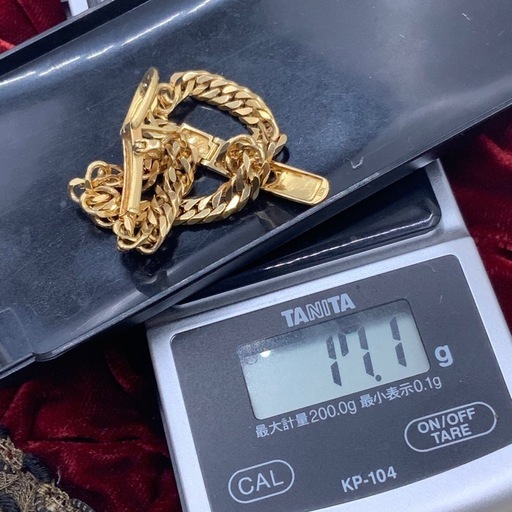 K18 6面ダブル　ブレスレット　ダイヤベルト　17.1g 二段階調節