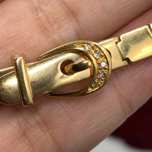 K18 6面ダブル　ブレスレット　ダイヤベルト　17.1g 二段階調節