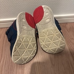 MOONSTAR ネイビー ベルト付きキッズシューズの画像