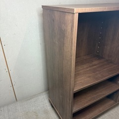 【854】ブラウン木製キャスター付き本棚の画像