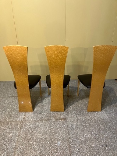 松創　MATSUSO バーズアイメープル モダンデザイン ダイニングチェア3脚セット【市内配送可能】【札幌　清田区　店頭引取可能】