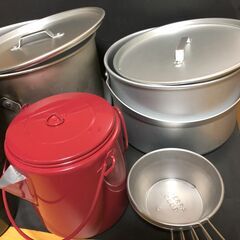 アウトドア キャンプ用 調理用具 計9点セット 鍋 ポット 飯盒...