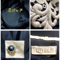꒰CITY-RALPH꒱昭和レトロ アンティーク ジャケット 紺色 大人可愛いの画像