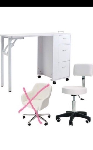 折りたたみ式ホワイトデスクとキャビネットセット