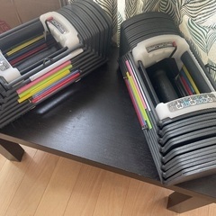 可変ダンベル4.5〜41kg 2個とトレーニングベンチ