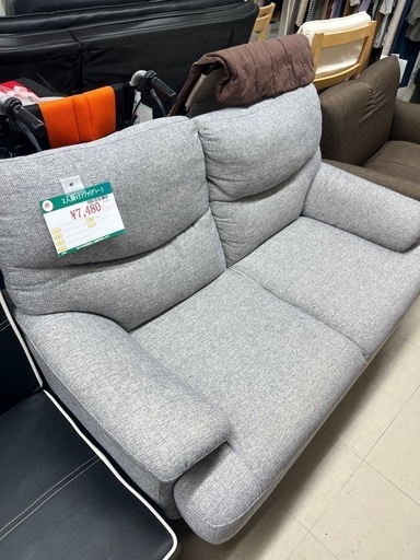 ☆758 2人掛けソファー【グレー】リサイクルマート鹿児島宇宿店