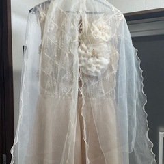 スパンコール付きベージュドレスの画像