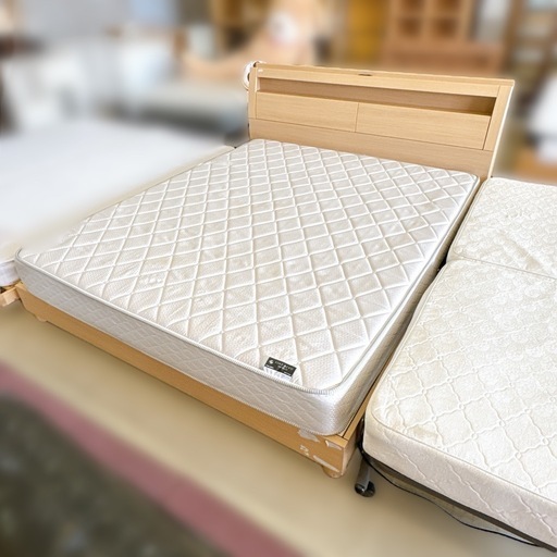 ワイドダブルベッド FINE REVO マットレス付き