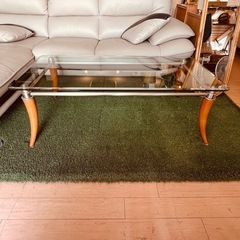 JH0245 ガラステーブル　ローテーブル　リビングテーブル の画像