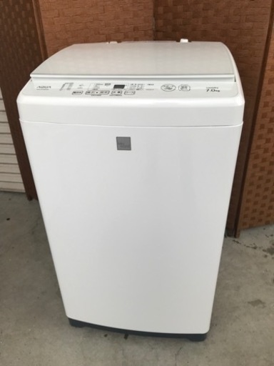 ☆ジモティー割あり☆7.0kg洗濯機 AQUA AQW-V7M 2021年製 WH 高さ(H