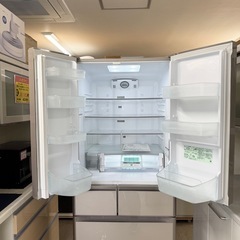 【超美品‼️】日立 2015年製 475Lノンフロン冷凍冷蔵庫 真空チルド スリープ野菜室 高級ガラスドア クリスタルシャンパン♪の画像