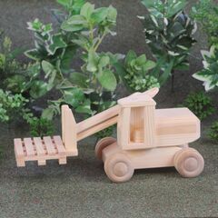 北欧製　木のおもちゃ　フォークリフトセット　無垢材　未使用品