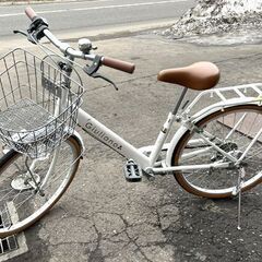 22インチ 子供用 自転車 ホワイト 白 6段変速 鍵付き giuliano ☆ 札幌市