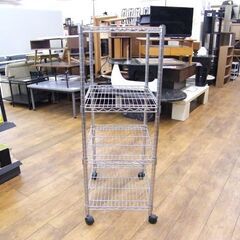 メタルラック 4段 幅60×奥46×高127 収納棚 ラック スチールラック 棚 収納家具 シルバー 札幌市厚別区 厚別店の画像
