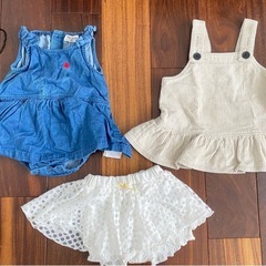 【32点】子供服 女の子 夏 冬 シャツ 半袖 ズボン ダウン まとめ売り セット 70の画像