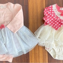 【32点】子供服 女の子 夏 冬 シャツ 半袖 ズボン ダウン まとめ売り セット 70の画像