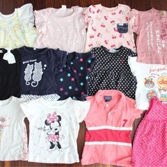 【68点】子供服 女の子 夏 冬 シャツ 半袖 ズボン ダウン まとめ売り セット 80の画像