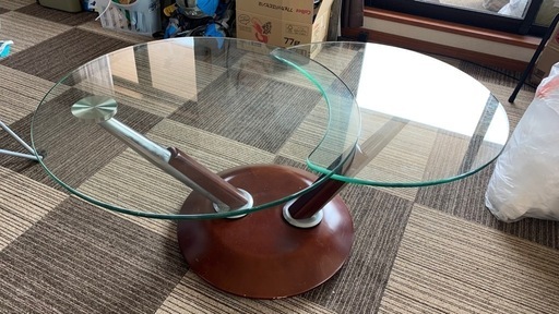 リプロダクト ロナルドシュミット　可動式円形ガラステーブル