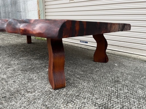 屋久杉 一枚板 ローテーブル 座卓 無垢 屋久杉 一枚板 センター