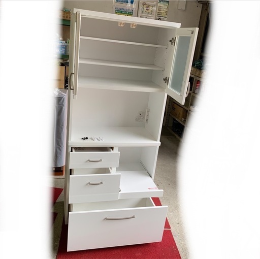 ニトリ　キッチンボード(コパン T 80KB WH)中古品　美品
