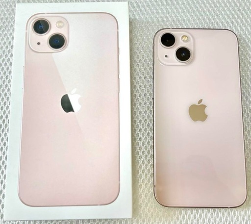 【美品】Apple iPhone13 128GB ピンク SIMフリー 充電器＆保護フィルム＆透明ケース＆箱付き 北見市