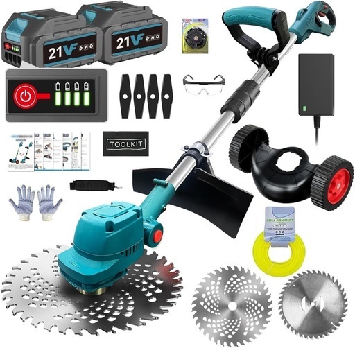 電動草刈機 21VコードレスPSE認証済 4000mAhバッテリー2個