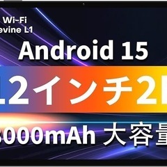 タブレット 12インチAndroid14 2K IPS大画面 動...