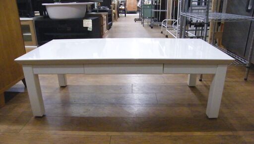テーブル ローテーブル 幅120cm ホワイト 引き出し付き 座卓 センターテーブル 札幌市 厚別区