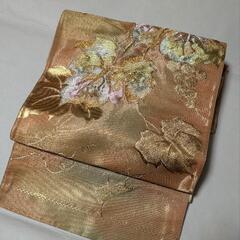 袋帯　金糸　ぶどう　オレンジ　中古