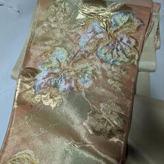 袋帯　金糸　ぶどう　オレンジ　中古の画像
