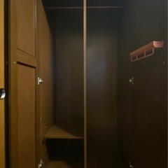 洋服衣類タンス 全身ミラー付き  の画像