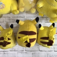 ※017 ピカチュウ ぬいぐるみ 6点セット‼︎ 等身大/紙タグ付き 記念くじ ポケモン 現状品の画像