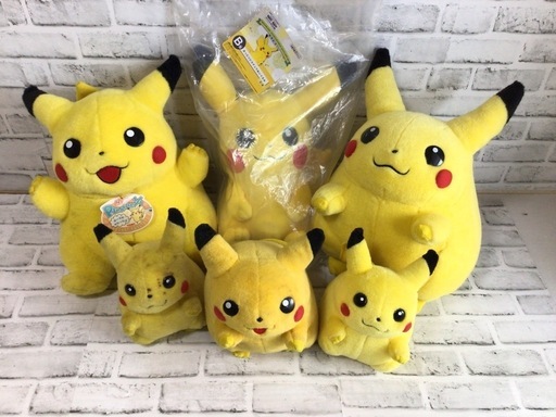 ※017 ピカチュウ ぬいぐるみ 6点セット‼︎ 等身大/紙タグ付き 記念くじ ポケモン 現状品