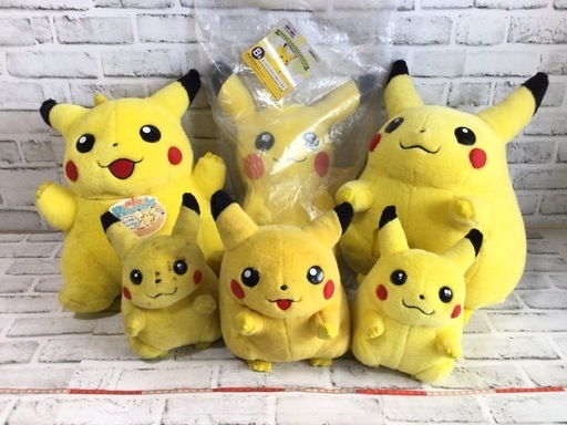 ※017 ピカチュウ ぬいぐるみ 6点セット‼︎ 等身大/紙タグ付き 記念くじ ポケモン 現状品