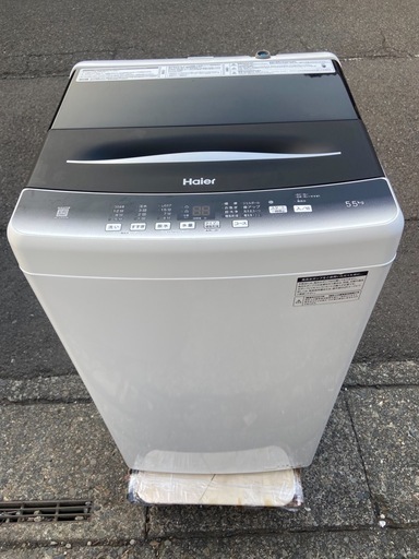 【受付終了】【23区近隣配送設置無料 】 H083超極美品 Haier 2023年製 全自動洗濯機 5.5kg コンパクト   