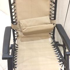☆554☆アウトドアチェア　折りたたみ　リクライニングチェア　キャンプ　アウトドア　コンパクト　ベージュ　の画像