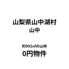 【山梨県山中湖村】992㎡の山林、お譲りします。S-24-001...