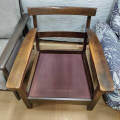 【愛品倶楽部柏店】柏木工 KASHIWA 木製アーム1人掛けソファ 無垢材フレーム 幅70cmの画像