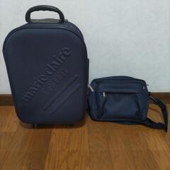 キャリーケース 旅行カバン 中型 青 53cm サブバック付