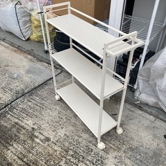 🌟文章お読みください🌟A-1084🤩スチールラック‼️ホワイト‼️オシャレ😎の画像