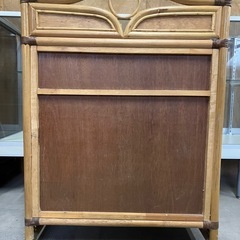 ラタン　チェスト　収納　家具　レトロ　中古品　(約)W65cm×D35cm×H90cmの画像
